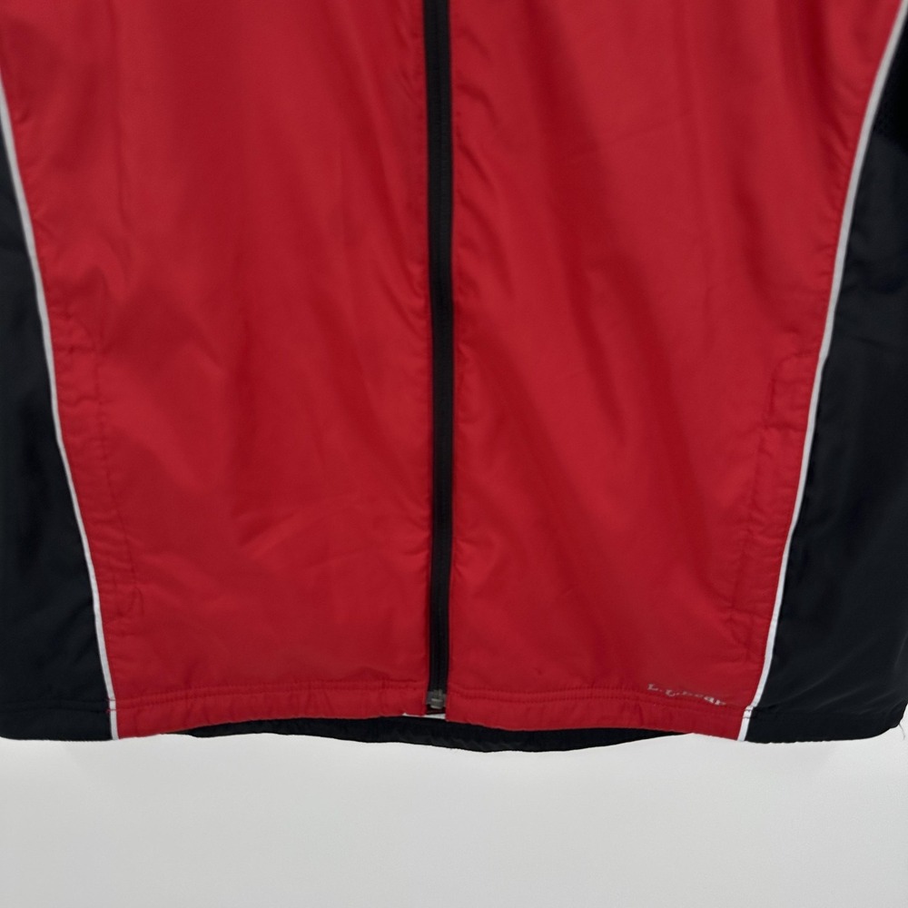 L.L.Bean Vest Mens Large‎ Red Black Full Zip Reflective Cycling Running Mesh - Picture 3 of 12